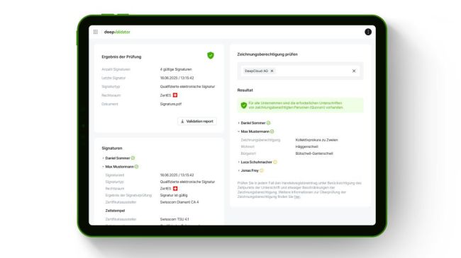 DeepCloud führt Echtzeitprüfung für digitale Signaturen ein